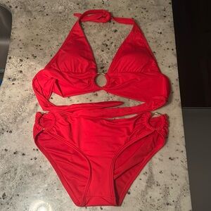 Carmen Marco Valvo Red Bikini